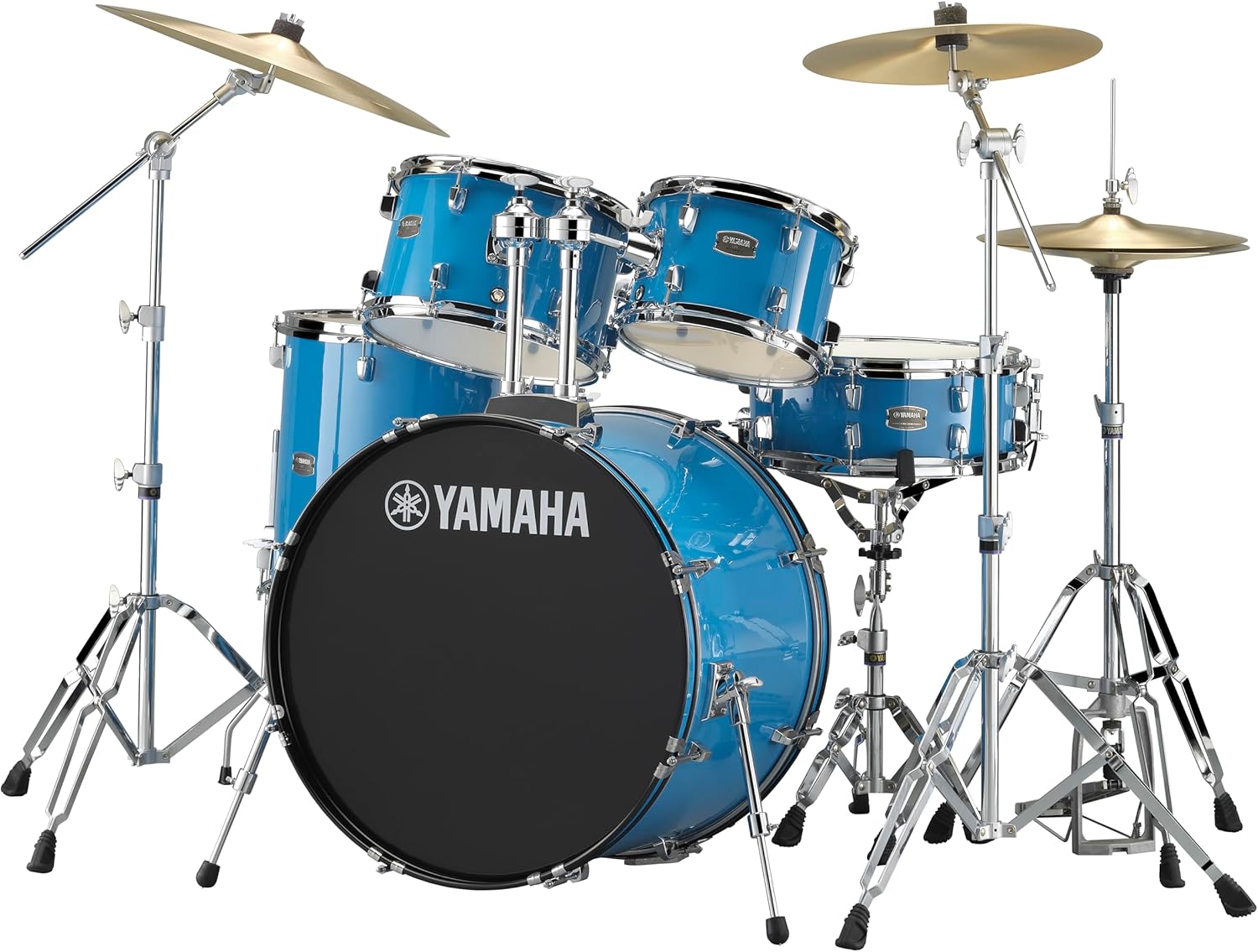 Yamaha Rydeen 5-Piece Drum Set With 22" Bass Drum, Floor Tom, 2 Toms With Ball Clamp And Wood Snare Drum, Sky Blue