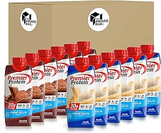 Premier High Protien Shake, Chocolate and Vanilla Variety pack, 11 fl oz. 6 of each flavor (12 Pack) in The Award Box