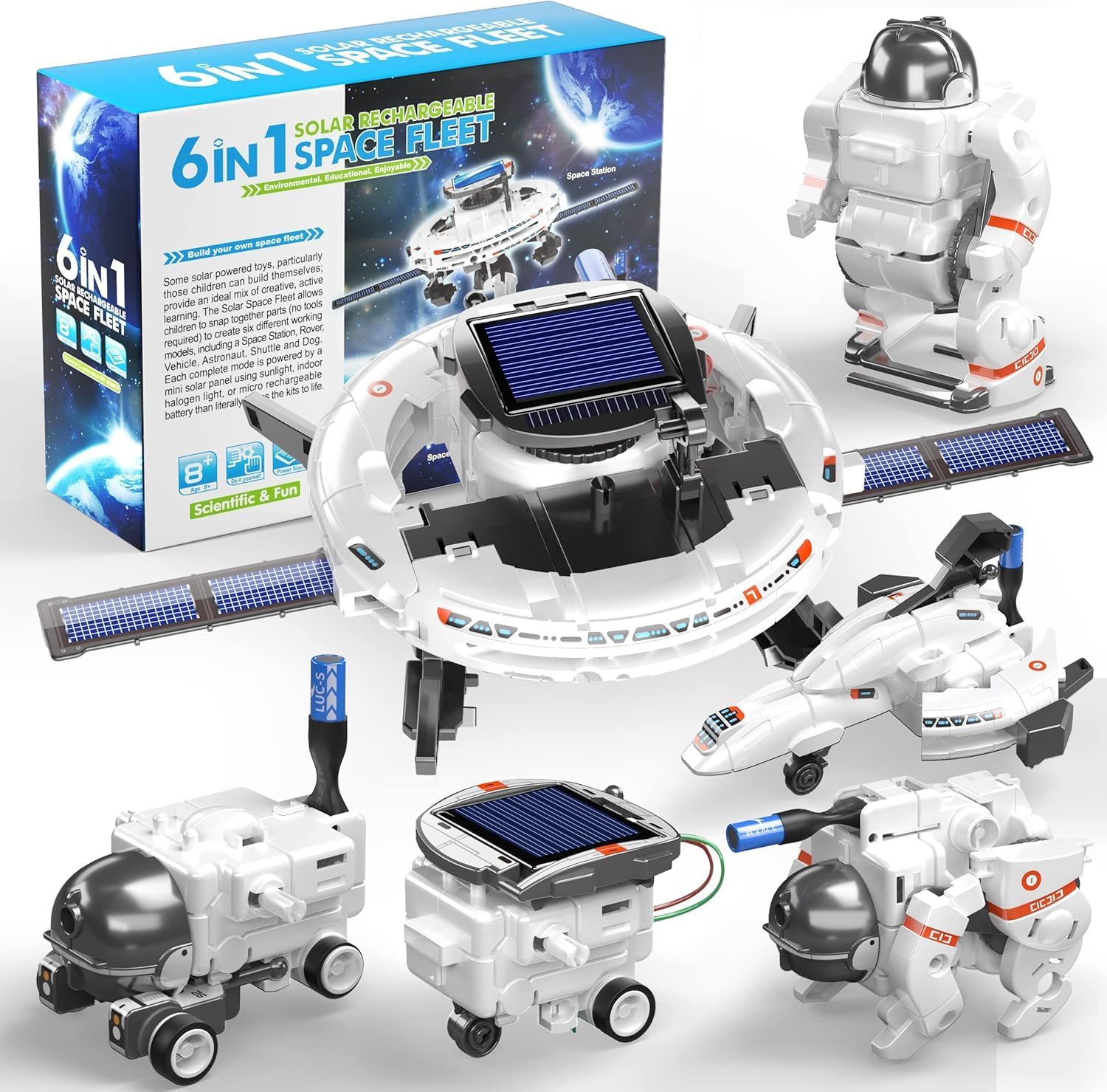 STEM Projects for Kids Ages 8-12, Science Kits for Boys 8-14, 6-in-1 Solar Robot Space Toys Building Science Kits Gifts 7 8 9 10 11 12 13 Year Old Boys Girls Teen