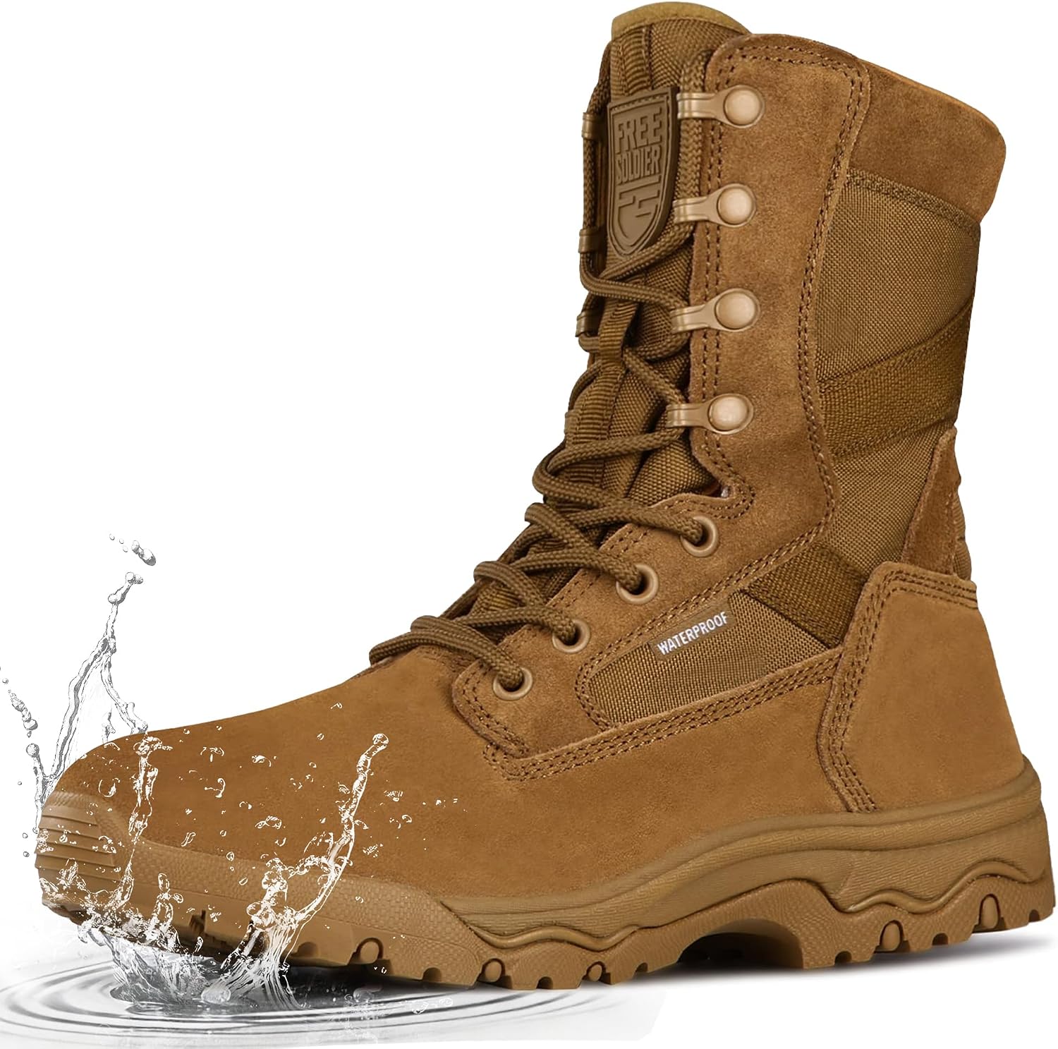 FREE SOLDIER Men's LT Military Tactical 8" Daily Work Boots