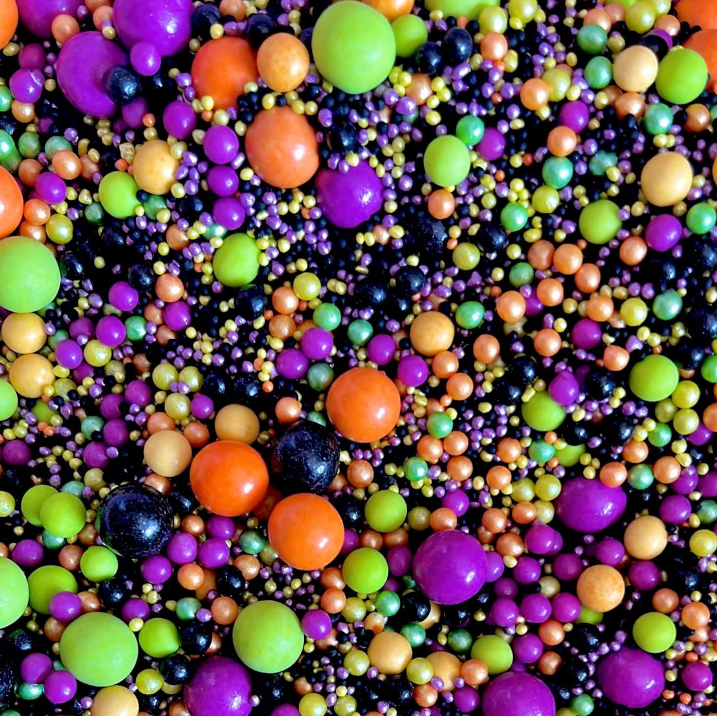Halloween sprinkles orange green purple black chocolate balls sprinkles edible cupcake cake toppers biscuits pearls decoration strands 100s 1000s party baking FREAKY FRIDAY