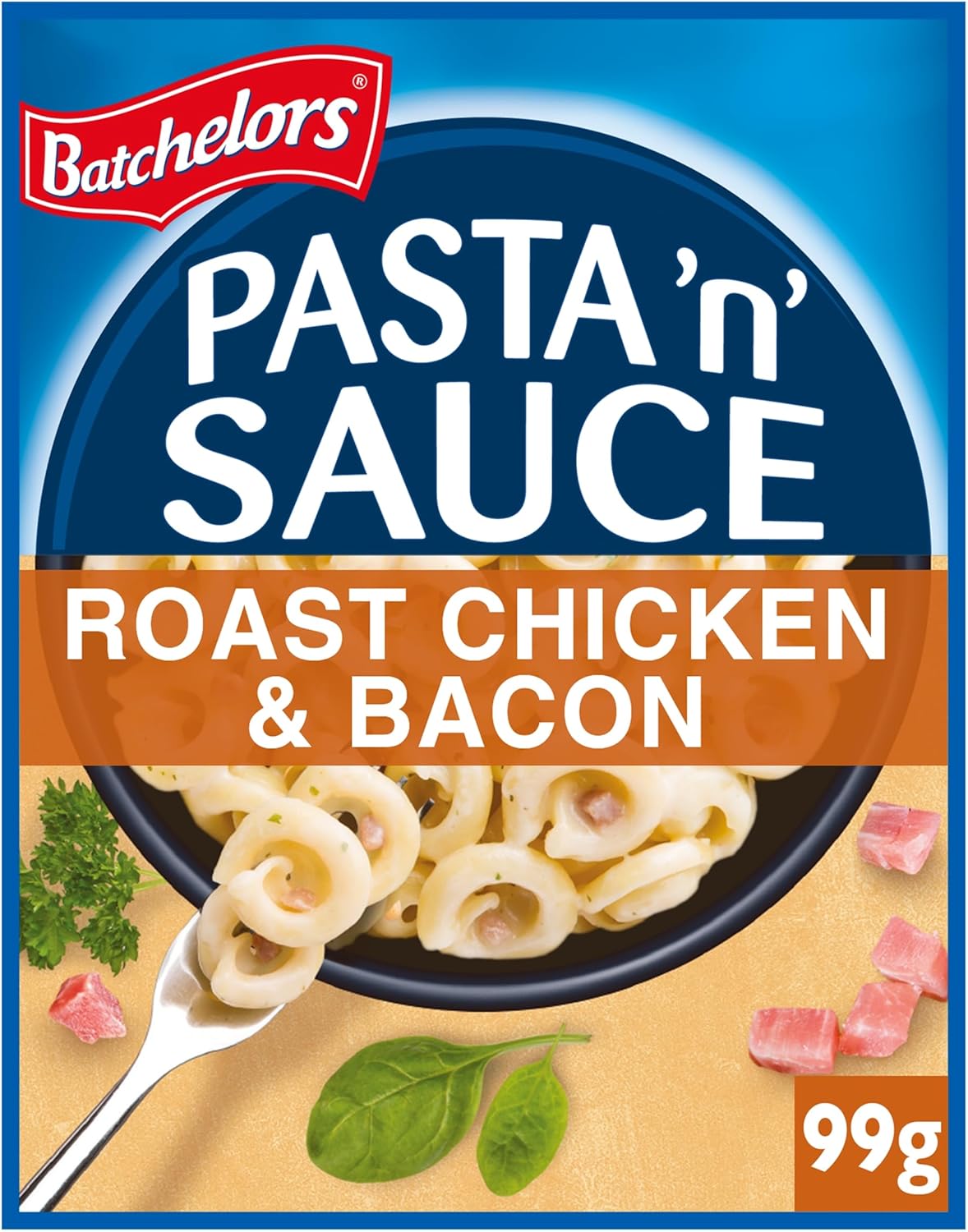 Batchelors Pasta 'n' Sauce Roast Chicken & Bacon Instant Pasta Ready Meal, 99 g Packet (Pack of 1)