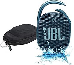 JBL Clip 4 Waterproof Portable Bluetooth Speaker Bundle with Megen Protective Hardshell Case (Blue)