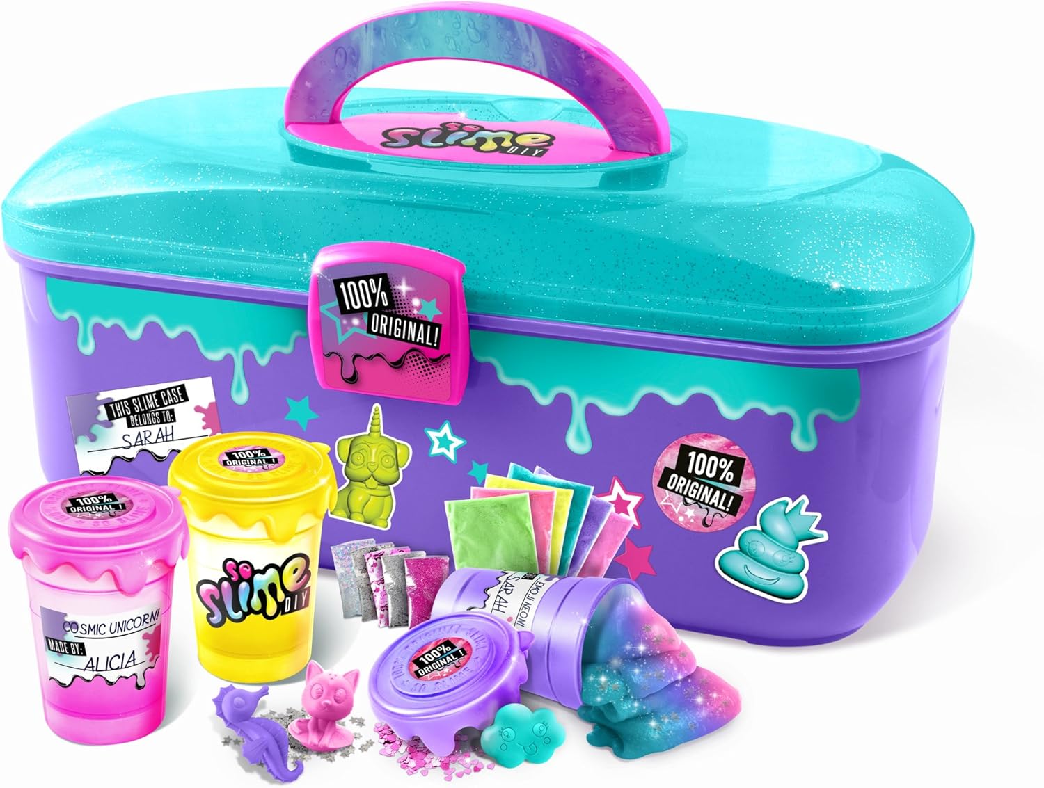 Canal Toys - So Slime DIY - Slime Case - Shaker Storage Set - Make Your Own 6 Slimes & Decorate Your Caddy - Just Add Water - No Glue, No Mess