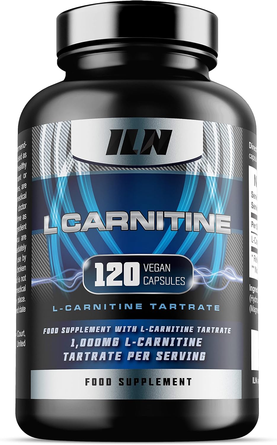 L Carnitine Capsules – 1000mg L-Carnitine Tartrate per Serving for Men and Women – Vegan Friendly – 120 Capsules (2 Month Supply)