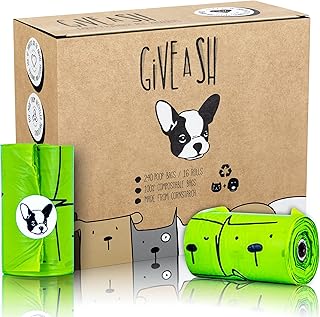 100% Certified Home Compostable Dog Poop Bags - 10% to Charity - ASTM D6400 & EN 13432 Compliant Dog Waste Bags - 240 Bags - 16 Rolls of Plant Based Compostable Poop Bags - Thick Doggie Poop Bags