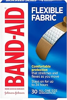 Band-Aid Brand Flexible Fabric Adhesive Bandages, Comfortable Flexible Protection & Wound Care of Minor Cuts & Scrapes, Quilt-Aid Technology to Cushion Painful Wounds, All One Size, 30 ct