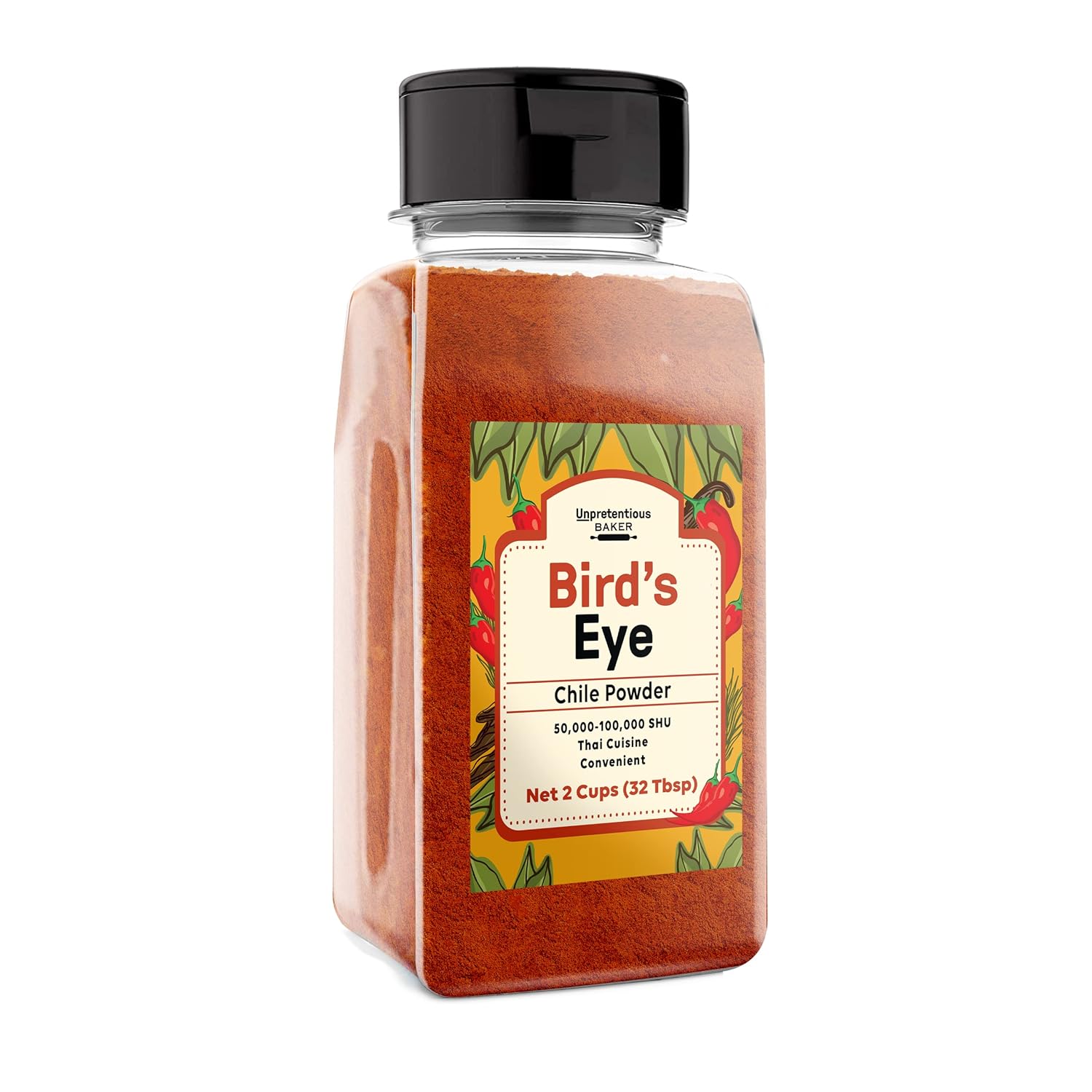 Unpretentious Bird's Eye Chile Pepper Powder, 2 Cups, Thai Chile, 50,000-100,000 SHU, Southeast Asian Cuisine