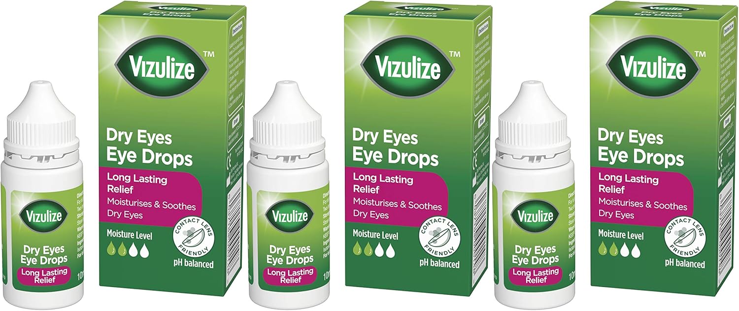Vizulize Dry Eye Drops, for Dry, Irritated & Uncomfortable Eyes, 3 x 10 ml Bottles