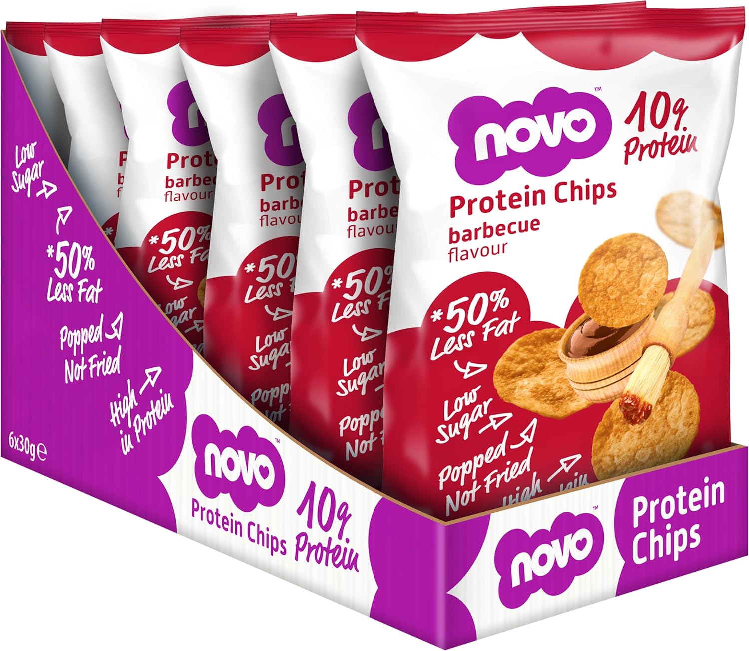 Novo Nutrition Protein Chips BBQ (Box of 6 x 30g)