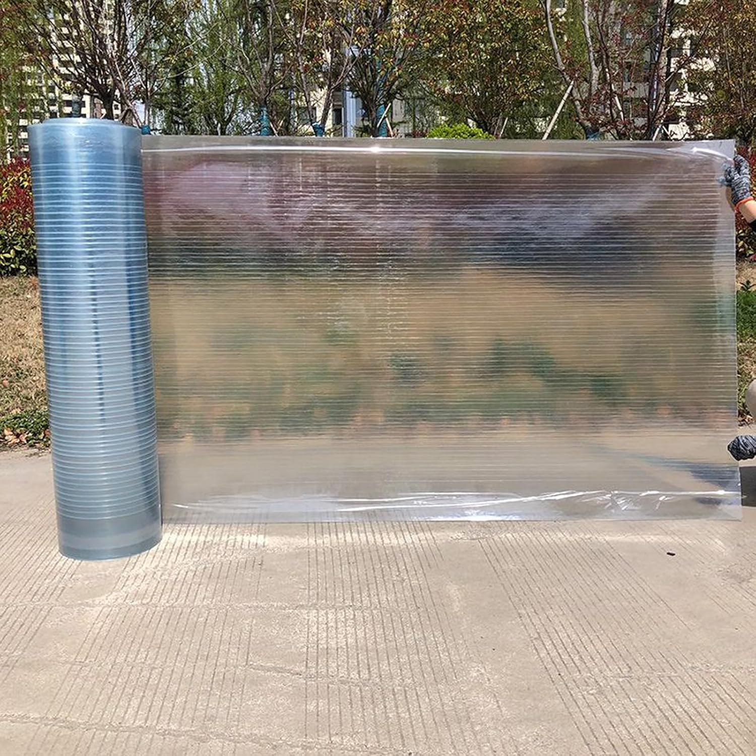 Polycarbonate Roofing Sheet,UV Protection Roof Panels Covers,Replacement Shed Panel,for Greenhouses,Sheds,Carports,Huts,Kennels or Garages,Easy to Cut & Bend (WxL:59x787in)