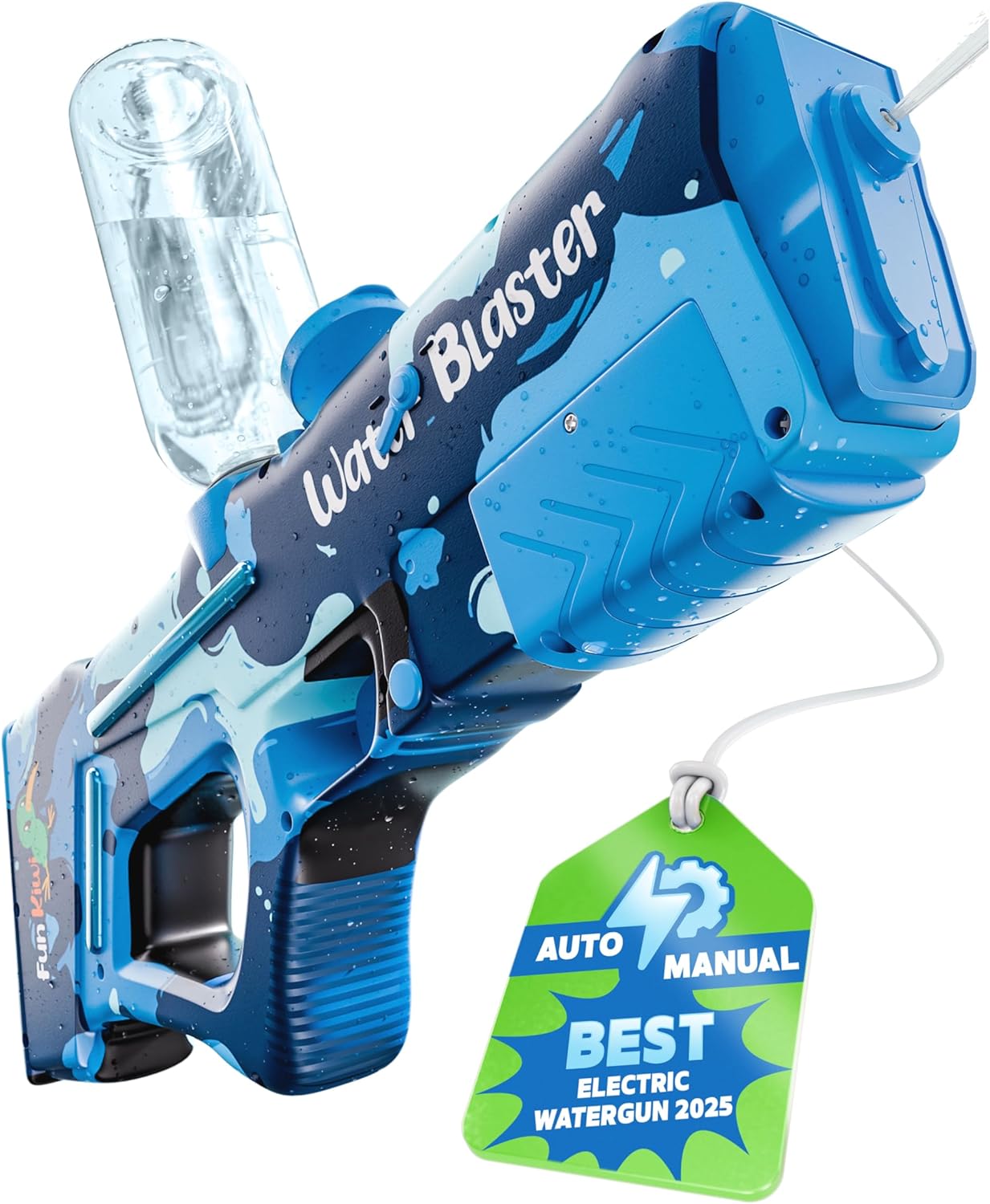 Ultimate Fun Hybrid Manual/Electric Water Gun for Adults and Kids 6+, 32ft Long Range Automatic Electric WaterGun, Auto Suction Squirt Gun, Powerful Water Blaster Pistol, Perfect Cool Summer Gun Toy
