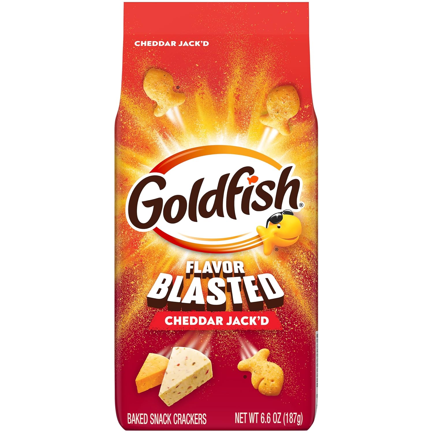Goldfish Flavor Blasted Cheddar Jack'd Crackers, 6.6 Oz Bag
