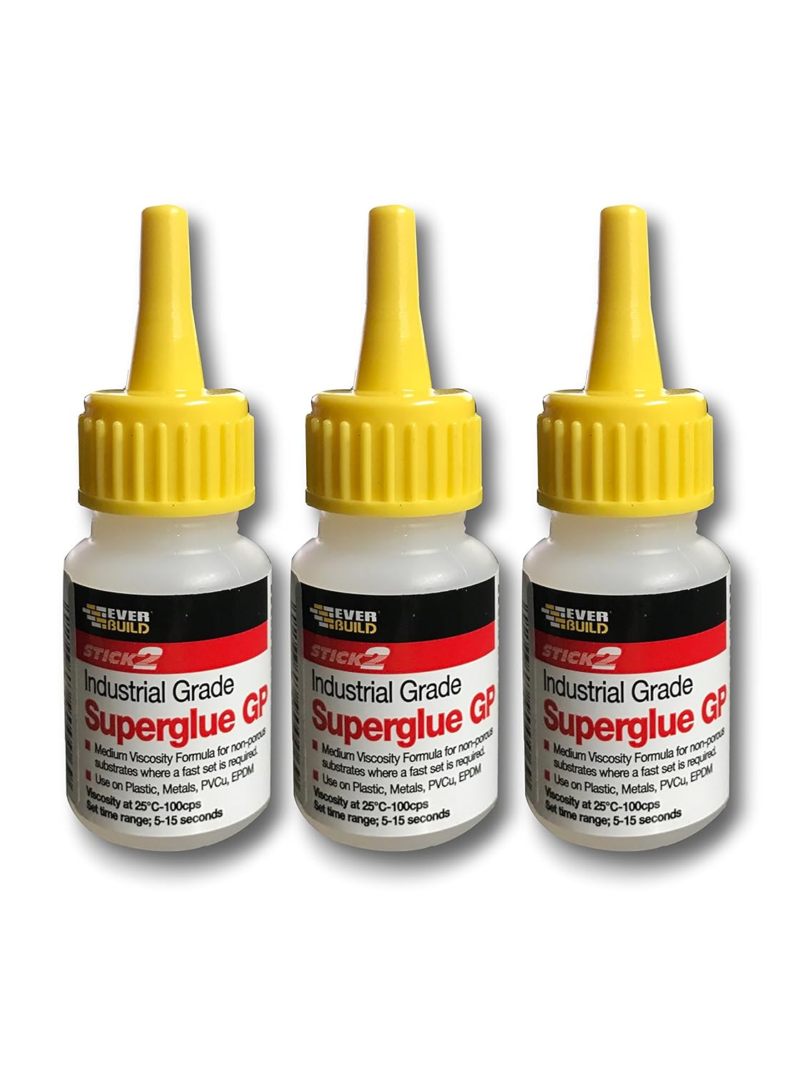 3 X Everbuild CYN20 20g General Purpose Industrial Superglue