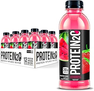 Protein2o 20g Whey Protein Isolate Infused Water Plus Electrolytes, Sugar Free Sports Drink, Ready To Drink, Gluten Free, Lactose Free, Strawberry Watermelon, 16.9 oz Bottle (12 Count)