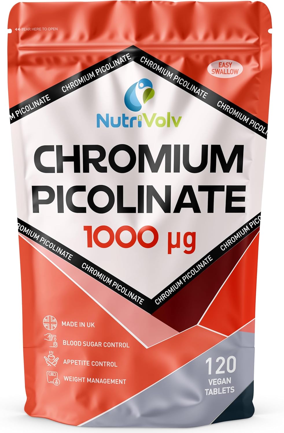 Chromium Picolinate 1000µg Supplements - Blood Sugar Support Appetite Control - 120 Tablets