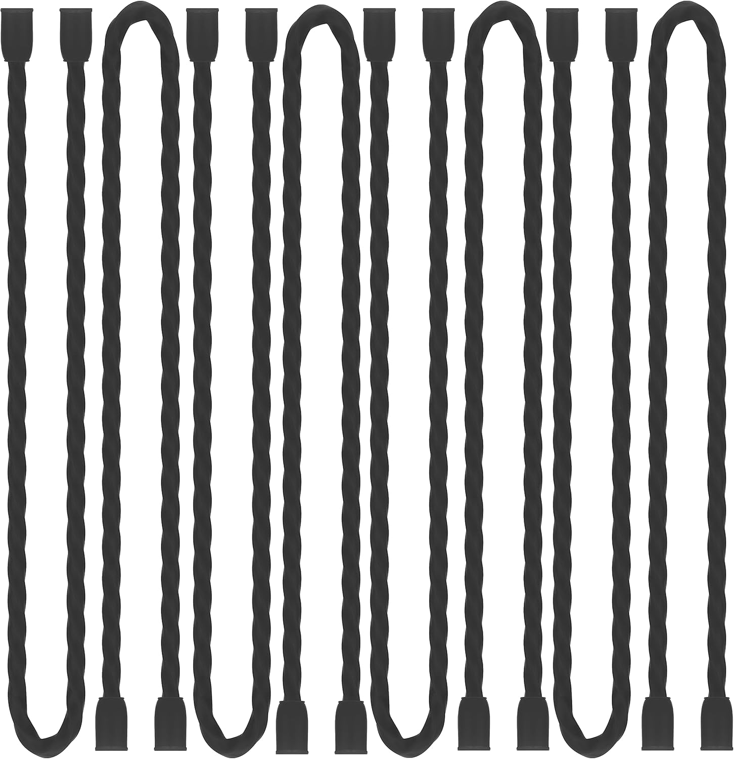 8Pcs 12-inch Silicone Cable Ties Reusable Steel-Core Silicone Twist Cable Tie Straps for Bundling and Organizing Colorful Bendable Holder Strap for Indoor and Out All Purpose, Black