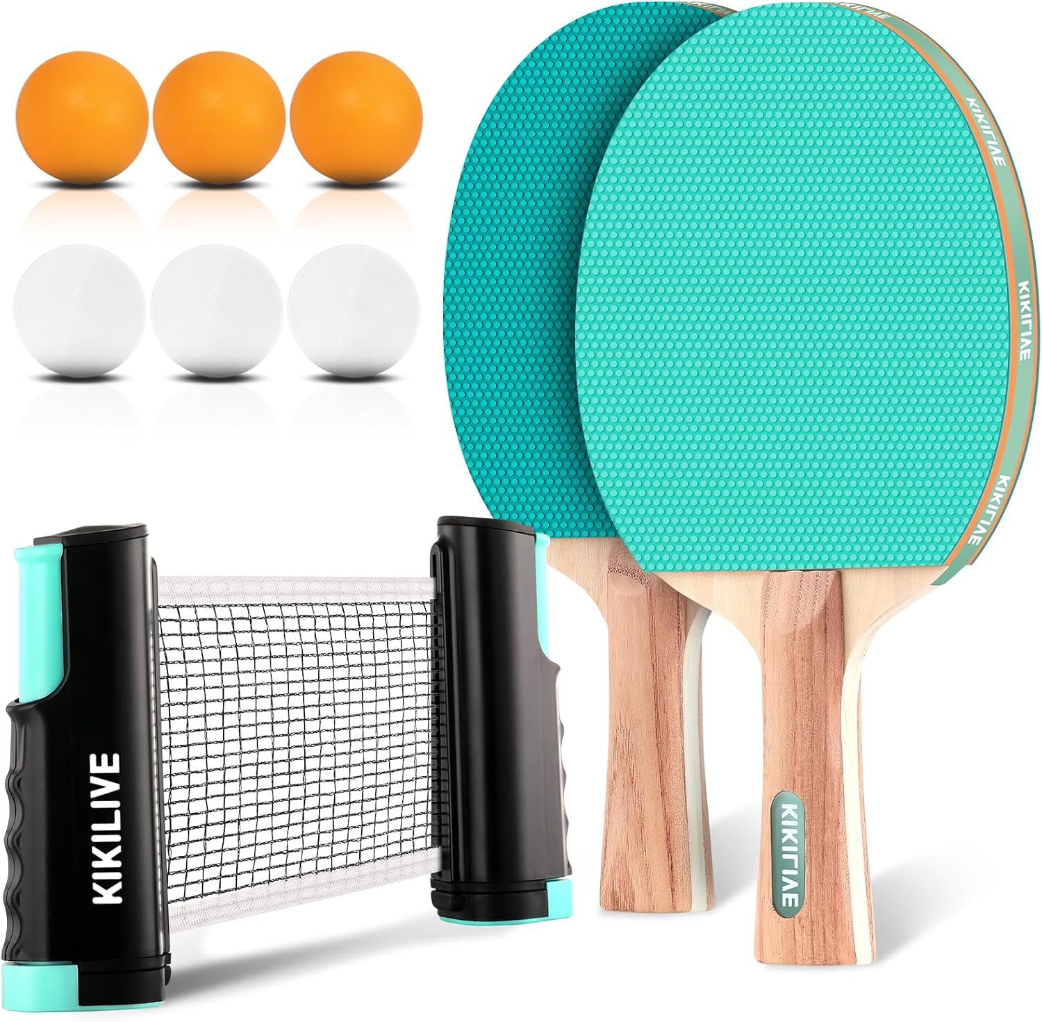 2 Player Table Tennis Set, Ping Pong Set with Retractable Net, 2 Rackets, 6 Balls & Carry Bag, Portable All-in-One For Indoor Outdoor