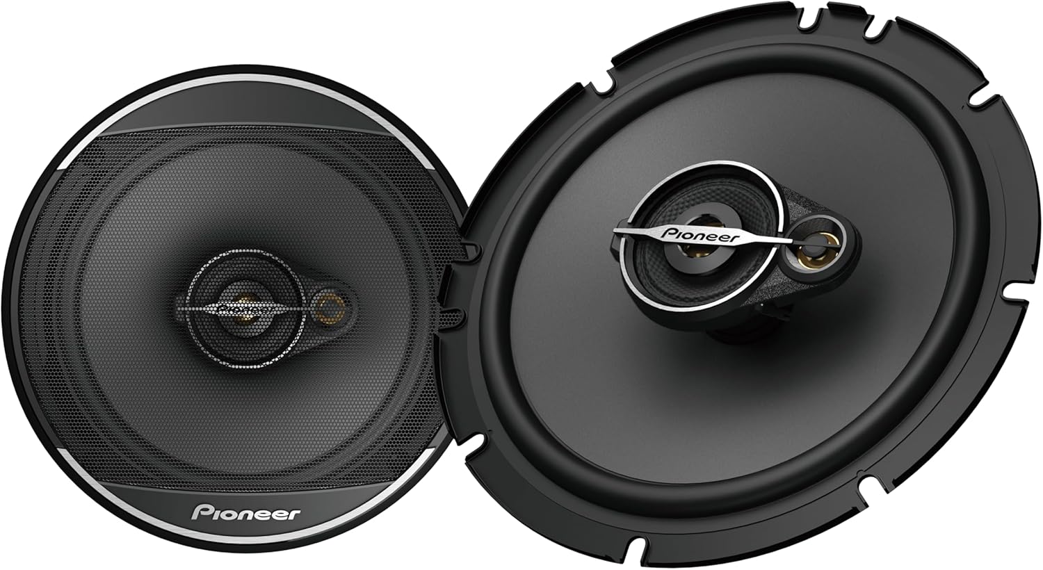Pioneer A-Series Standard TS-A1671F 6.5” 3-Way Speakers (Pair) – 320W Max, Balanced Sound + Smooth Treble, Enhanced Bass, Ideal Factory Upgrade, Installation Adaptors Included