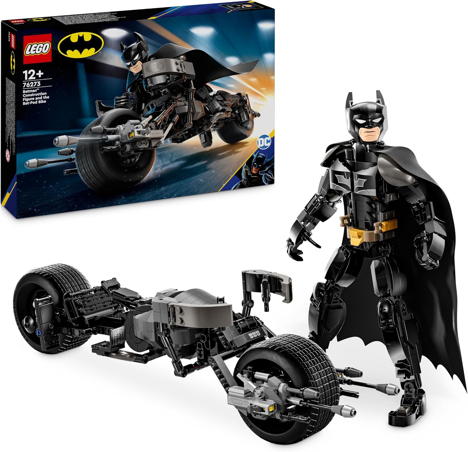 LEGO DC Batman: Batman Construction Figure & the Bat-Pod Bike Set, Cool Super-Hero Toy for 12 Plus Year Old Kids, Boys & Girls, Action Playset with Motorbike Model, Birthday Gift Idea for Teens 76273