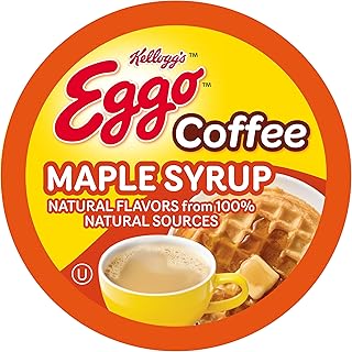 Eggo Beverages Maple Syrup Waffle Flavored Coffee Pods for Keurig K Cup Brewers, Fair Trade Certified, 40 Count – Sweet and Rich Breakfast Brew