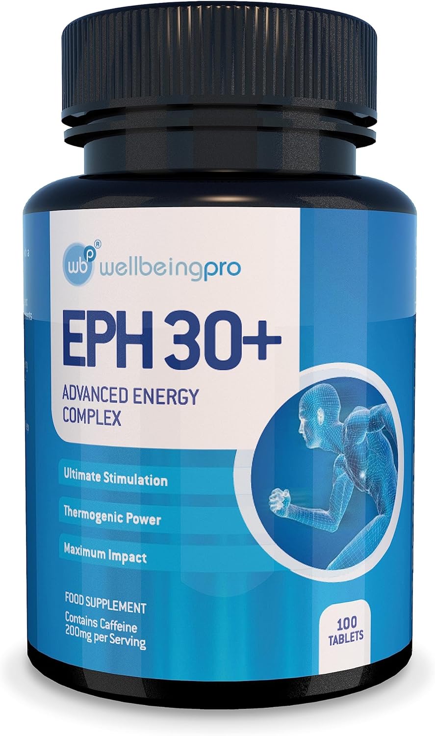WBP Eph30+ - Advanced Energy Complex - Super Strength Keto Diet & Weight Loss Tablets - Vegan Friendly Thermogenic Metabolism Booster - GMP Certified UK Made Supplement - 100 Tablets