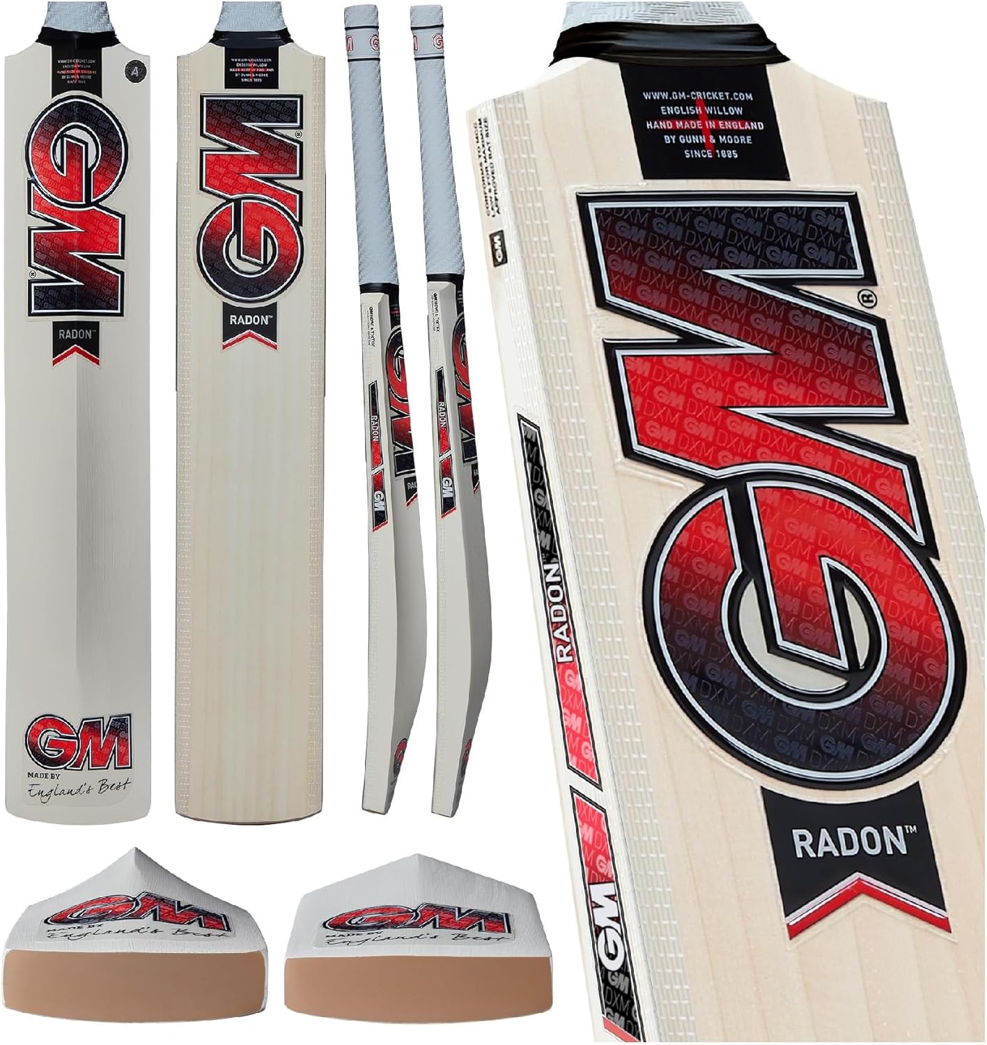 Gunn & Moore GM Cricket Bat | Radon | Prime English Willow | DXM, ToeTek | Available in Sizes 1 to Full Size