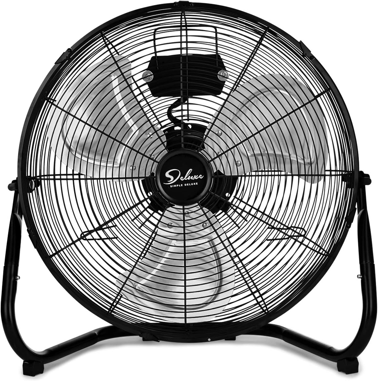 Simple Deluxe 20 Inch 3-Speed High Velocity Heavy Duty Metal Industrial Floor Fans , Black, 20"