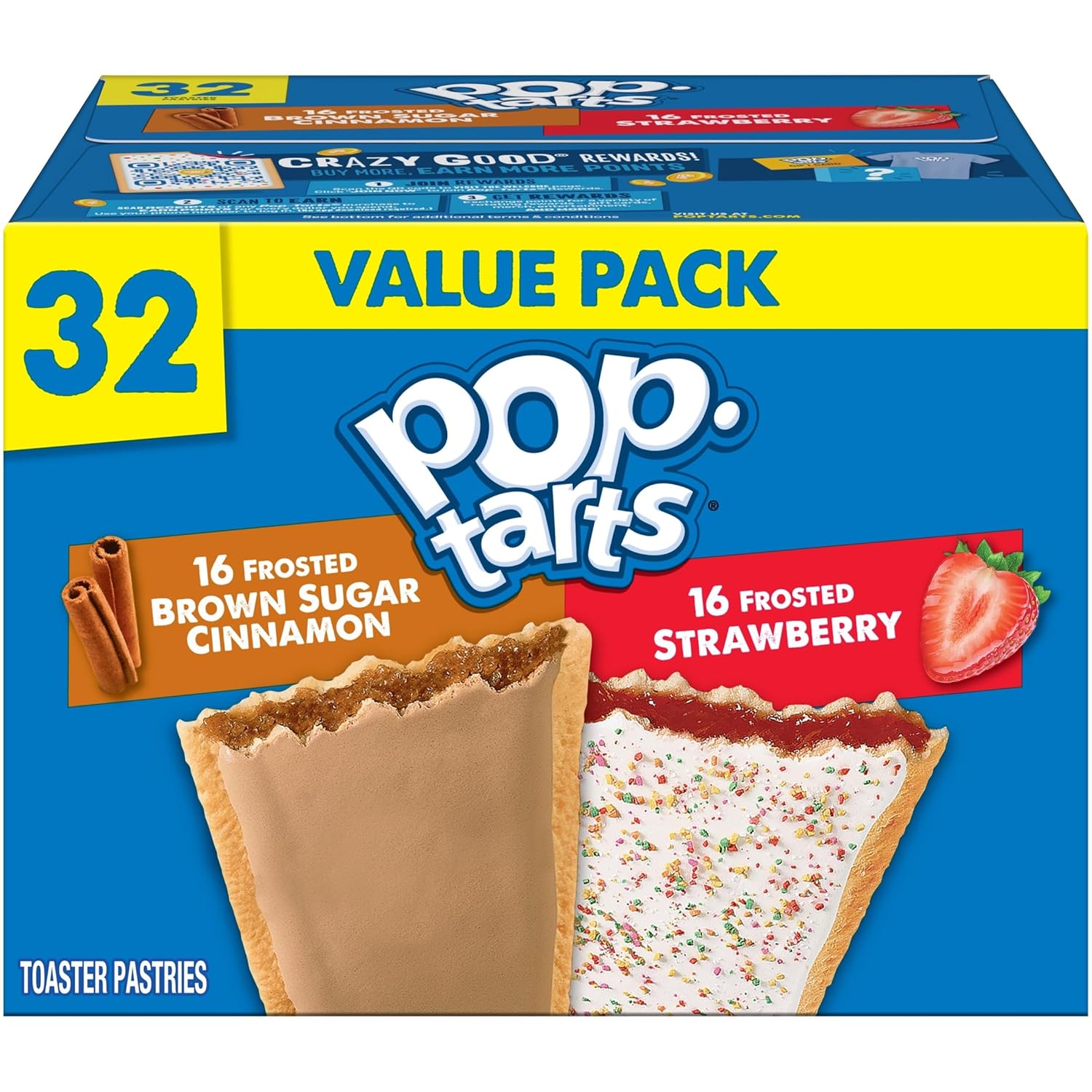 Pop-Tarts Toaster Pastries, Breakfast Foods, Kids Snacks, Variety Pack, 54.1oz Box (32 Count)