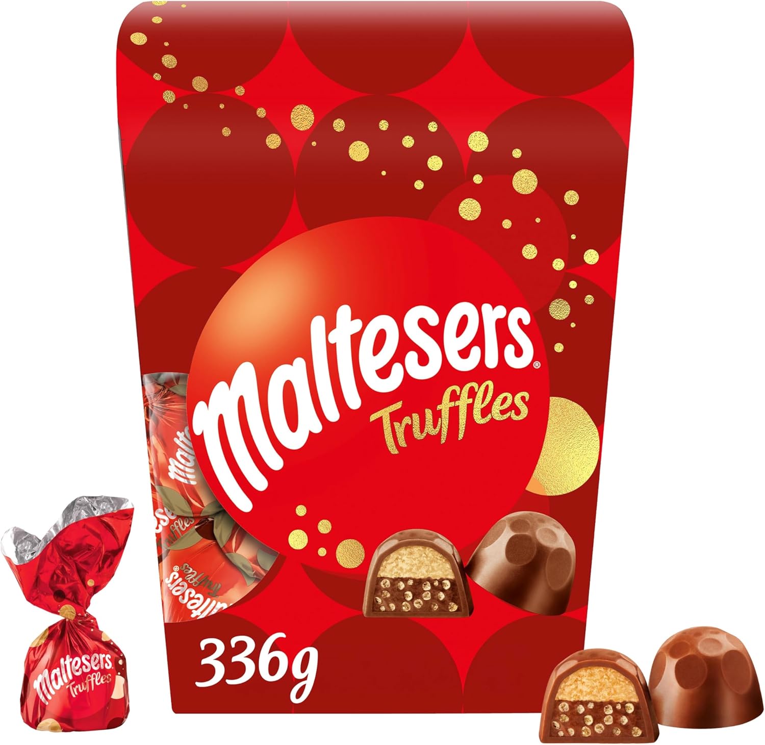 Maltesers Chocolate Truffles Gift Box, Milk Chocolate, Honeycomb & Truffle filling, 336g, Ideal for Gift, Snacks and Sharing