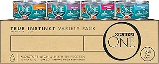 Purina ONE Natural, High Protein Wet Cat Food Variety Pack, True Instinct Chicken, Tuna, Salmon and Trout Recipes - (Pack of 24) 3 oz. Cans
