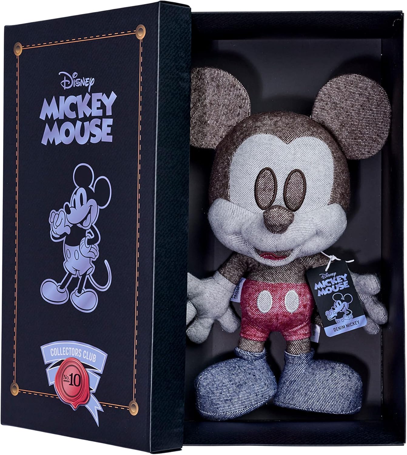 SIMBA Disney Denim Mickey Mouse Collector Plush Soft Toy In Gift Box, No 10 in This Collection of 12, Collect Them All, Suitable From 0+, Birthday, Christmas, Collector Treat