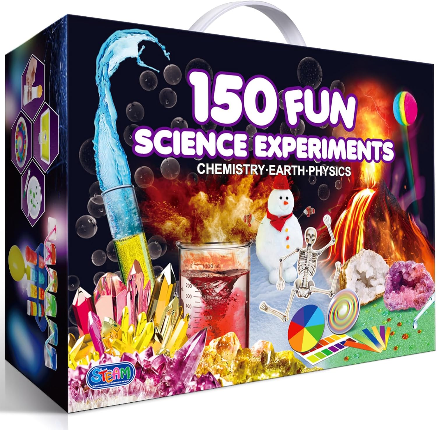 UNGLINGA 150 Experiments Science Kits for Kids Boys Girls, Scientific Toys Gifts Ideas Birthday Christmas, S.T.E.M Project Chemistry Break Geodes, Volcano, Physics Educational Activities