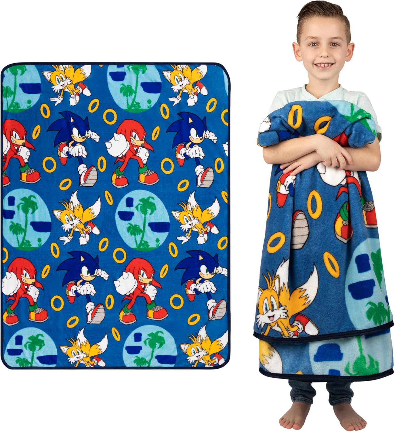 Franco Kids Bedding Super Soft Plush Throw Blanket, 46 in x 60 in, Sonic The Hedgehog, Anime
