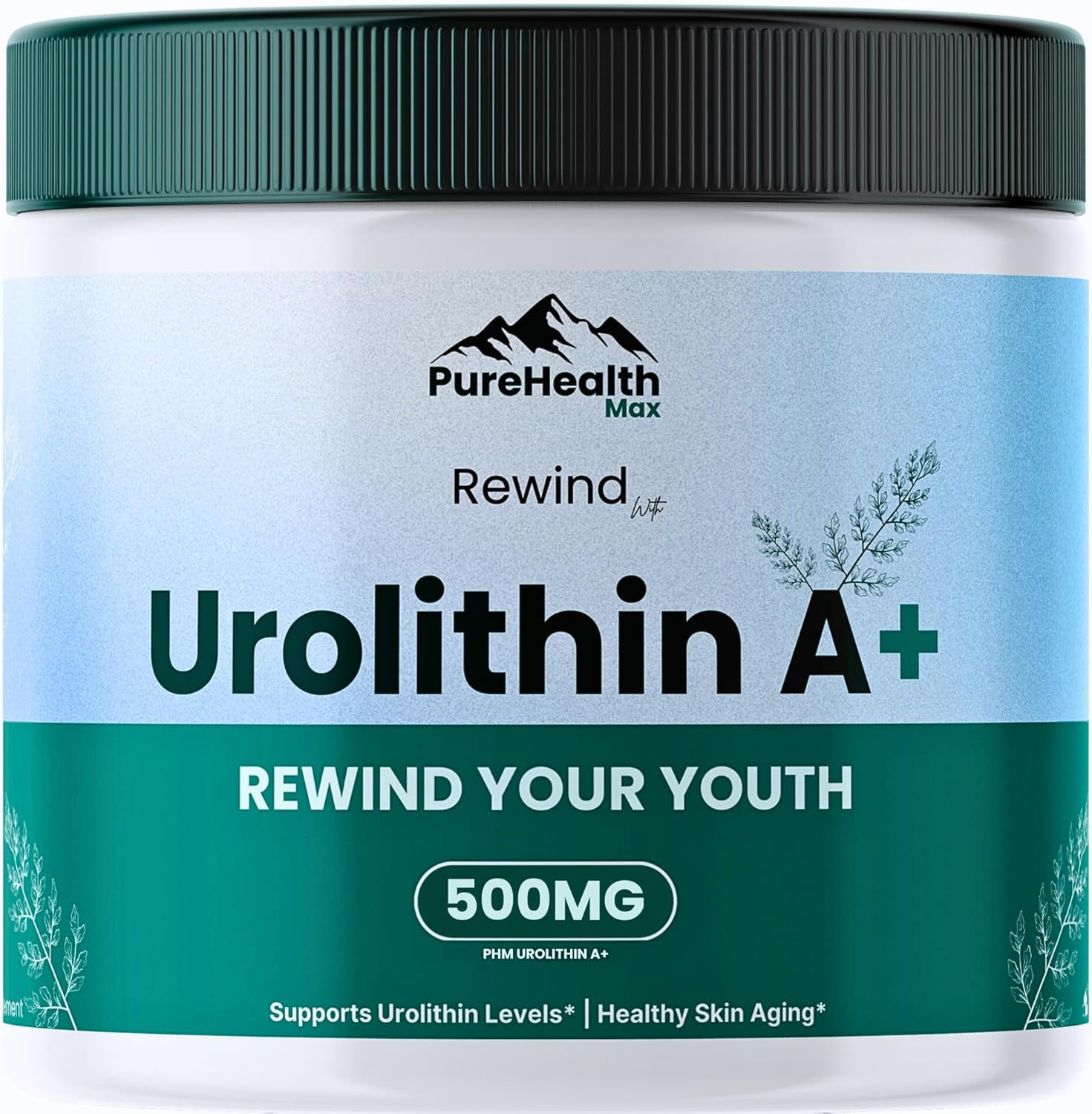 Rewind Urolithin A Supplement - Mitopure A+ Advanced Longevity Mitochondrial Nutrition Formula | Anti Aging Cellular Supplements for Men and Women - 60 Capsules to Reverse Timeline with Healthy Aging