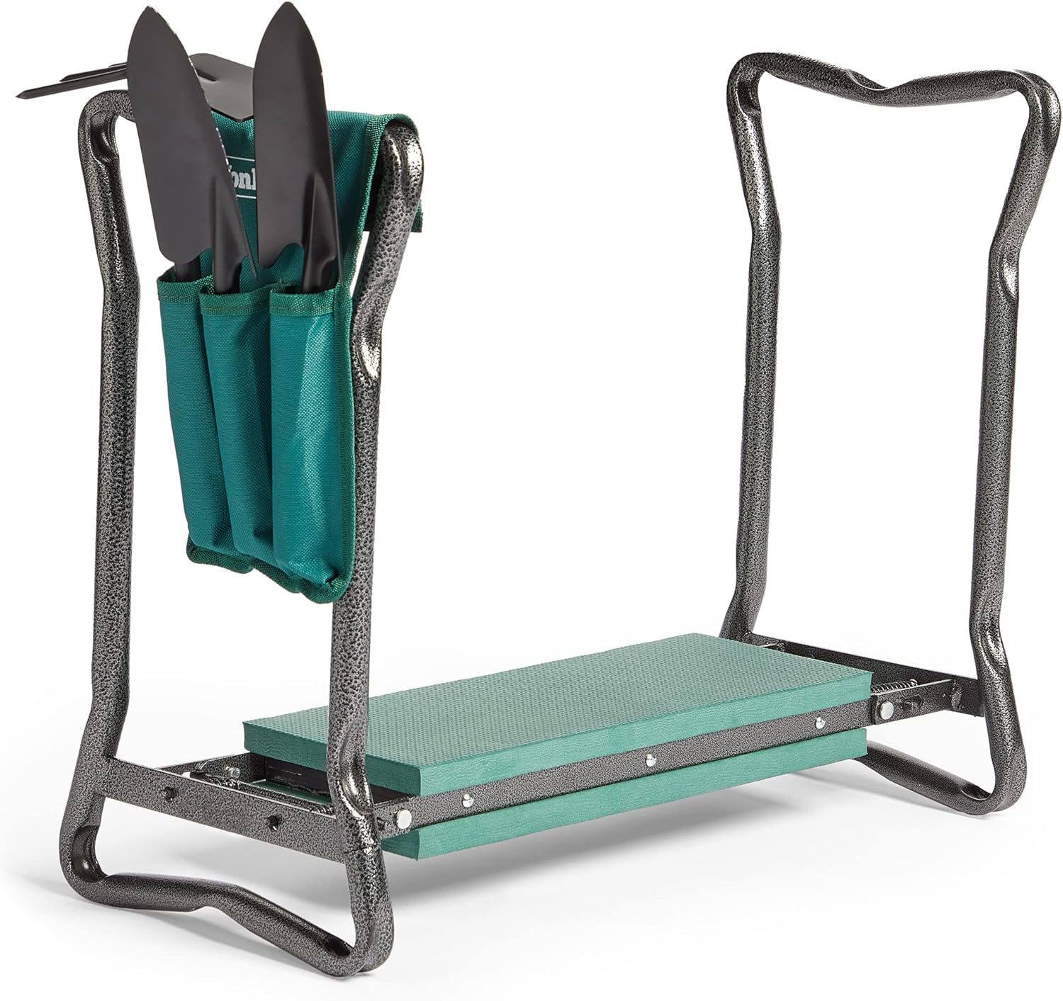 VonHaus Garden Kneeler Seat with Handles and Tool Set – Folding, Lightweight, Portable, 2 in 1 Design Kneeler and Chair – Soft Foam Kneeling Pad for Gardening, Removable Tool Pouch, Strong Steel Frame