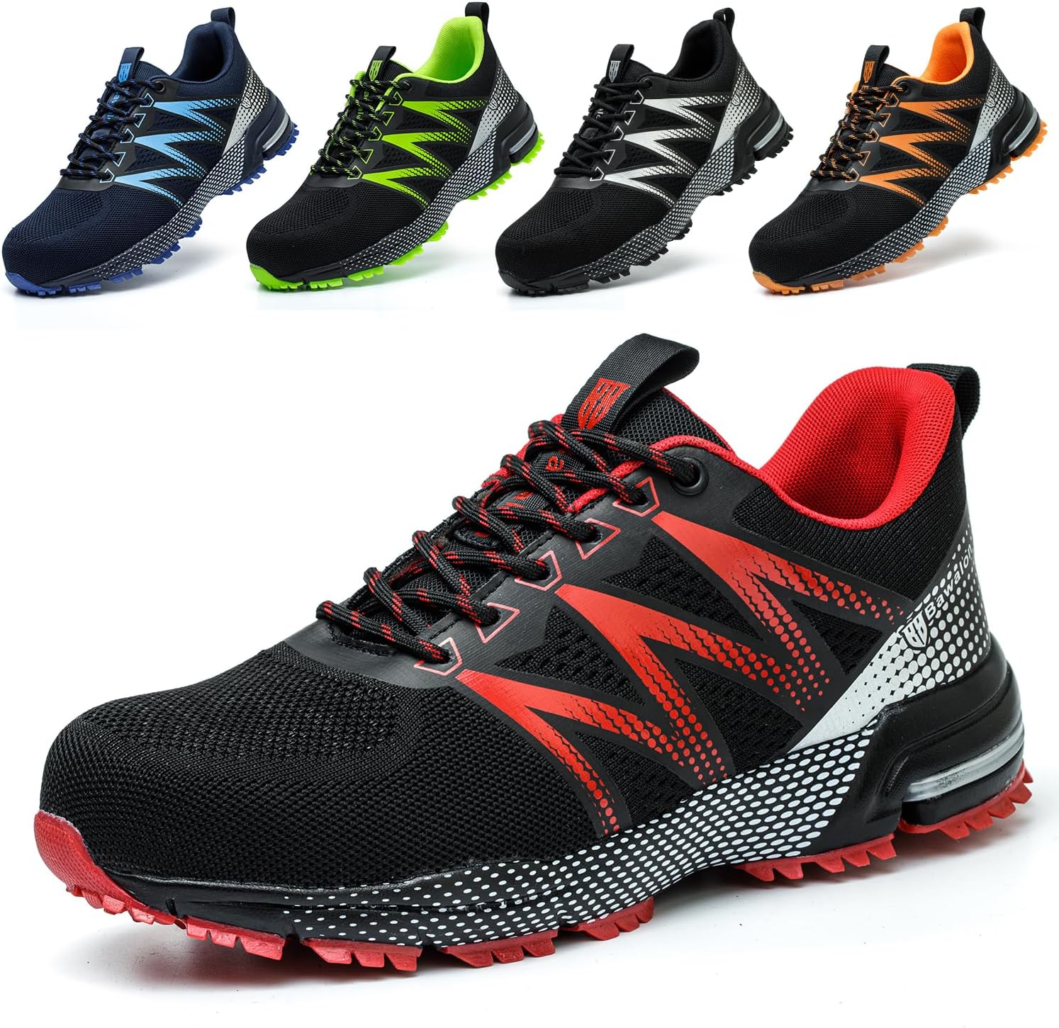 DRECAGE Safety Shoes Trainers Mens Steel Toe Trainers Work Safety Shoes Womens Lightweight Breathable Industrial Sneakers