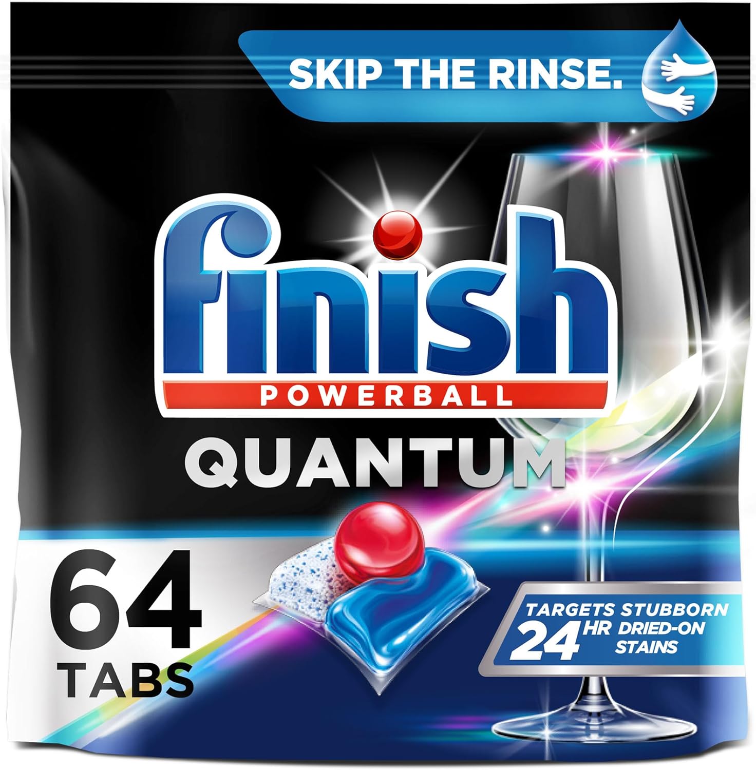 Finish - Quantum - 64ct - Dishwasher Detergent - Powerball - Ultimate Clean & Shine - Dishwashing Tablets - Dish Tabs