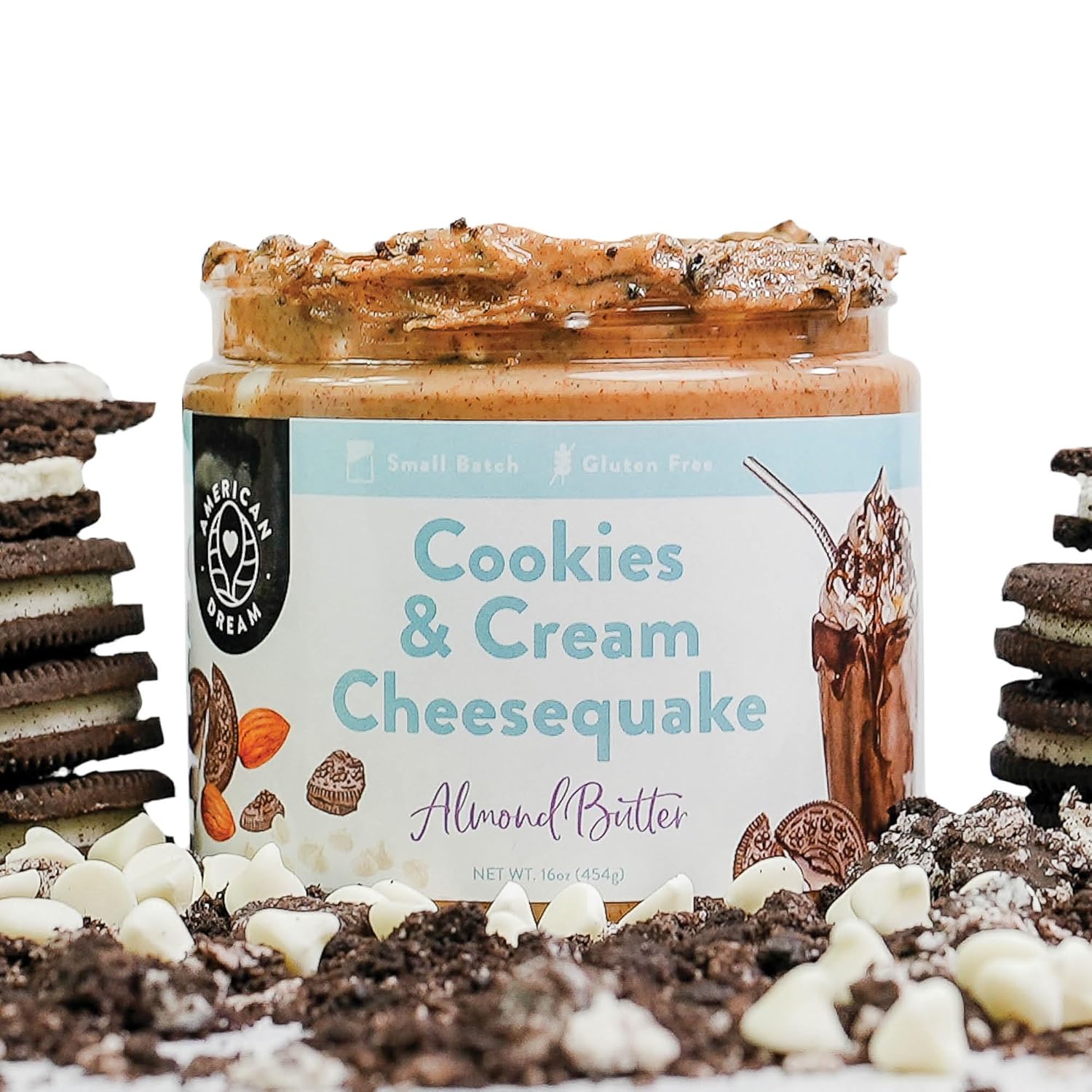 American Dream Nut Butter – Gluten-Free Cookies & Cream Cheesequake Almond Butter