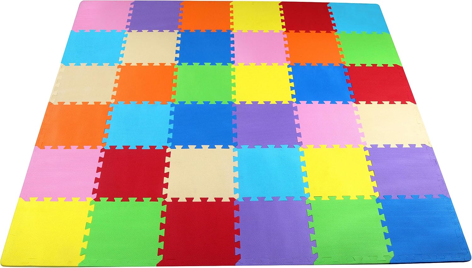 BalanceFrom Foam Floor Tiles for Kids - Non-Toxic Comfortable Baby Play Mat and Interlocking Foam Tiles for Crawling & Development, Soft Play Mat for Babies, 36 Tiles Cover 36 Sq ft