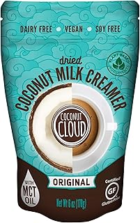 Coconut Cloud: Shelf Stable Vegan Coffee Creamer | Keto Friendly, Unsweetened Coconut Milk Powder | Low Sugar, Dairy Free, Non-GMO, Plant Based, Gluten & Soy Free, USA Made, Original 6 oz