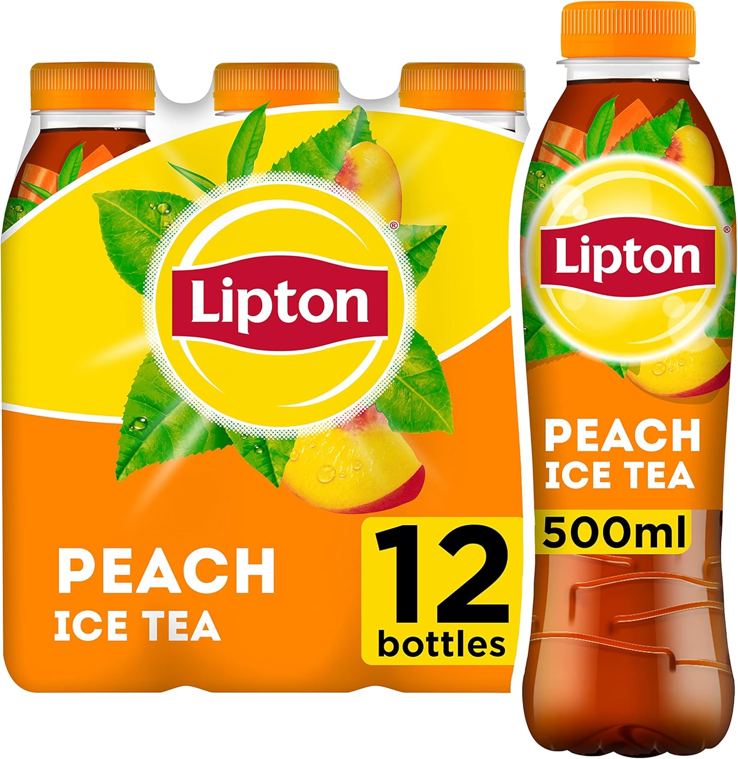 Lipton Ice Tea Peach Still Soft Drink 500ml, (Pack of 12)