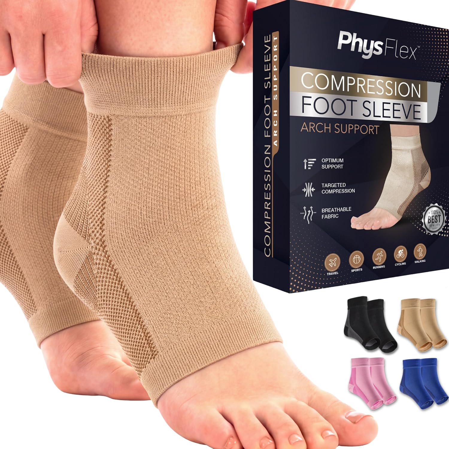 Ankle Brace Socks - Ankle Compression Sleeve - Foot Brace for Women & Men