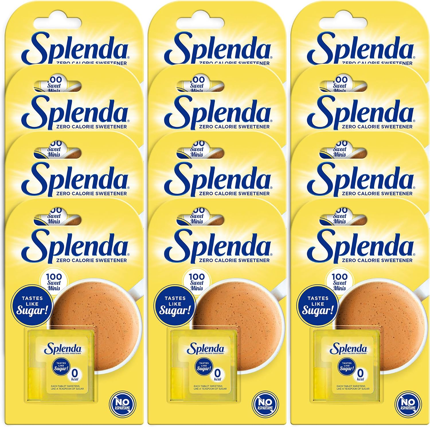 SPLENDA No Calorie Sweetener Dissolvable Minis, 100 Tablets (12-Pack)