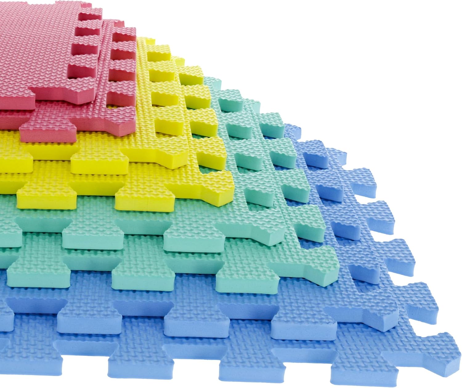 Stalwart Interlocking Floor Mats, Multicolor, 12x12x0.4in, 8-Pack