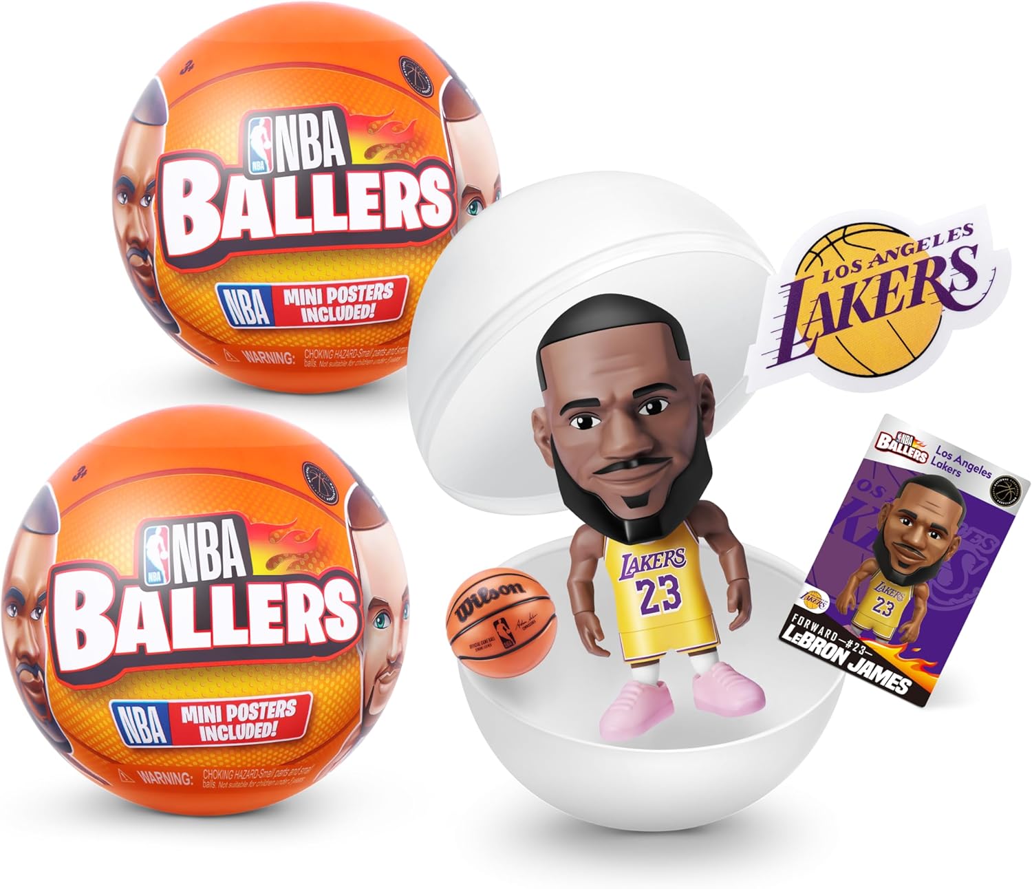 5 SURPRISE NBA Ballers by ZURU Surprise Unboxing Basketball Collectible Sports Toy For Boys (2 Capsules)