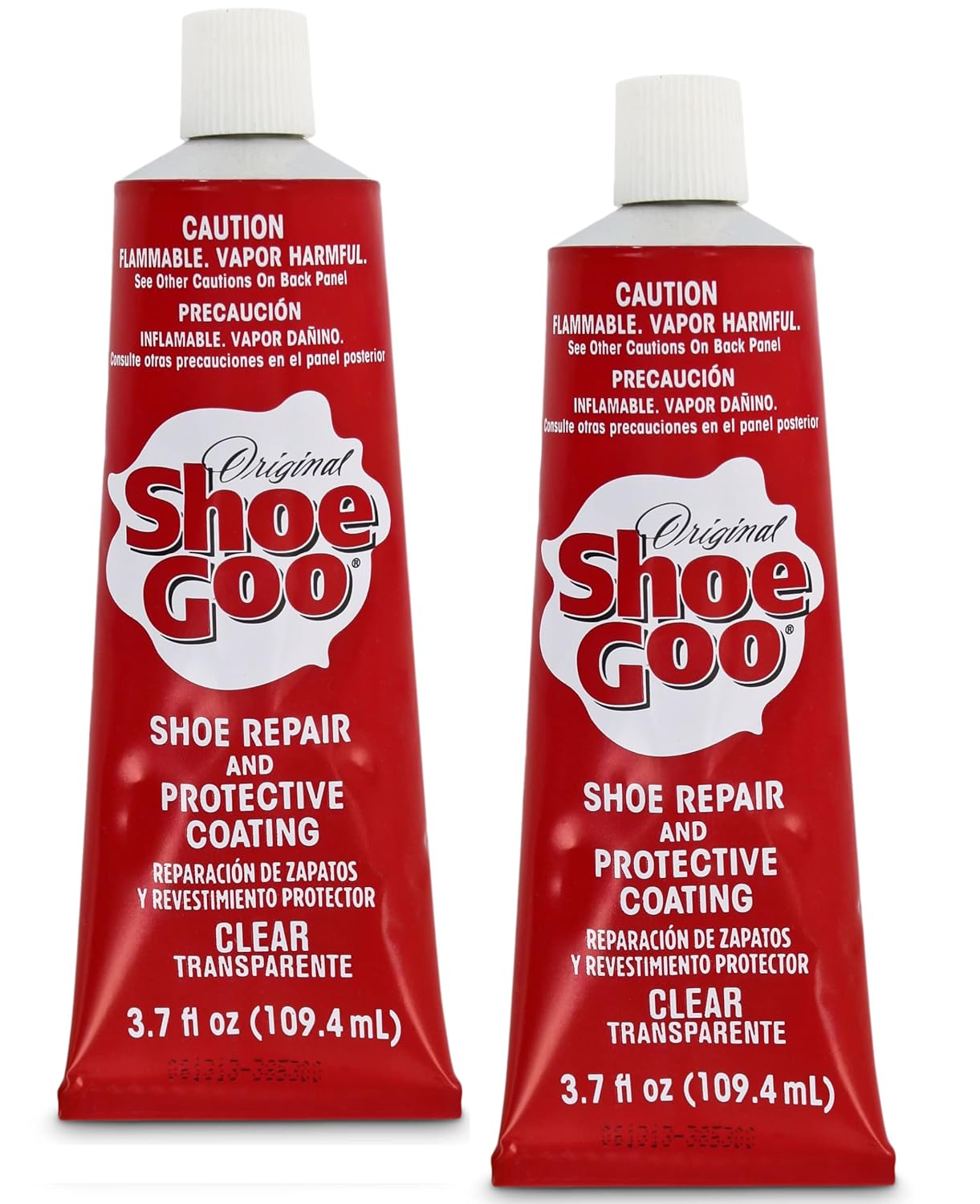Sof Sole 3.7 Ounce Goo Repair Adhesive for Fixing Worn Shoes or Boots, Clear, 3.7-Ounce Tube (2-Pack), Universal
