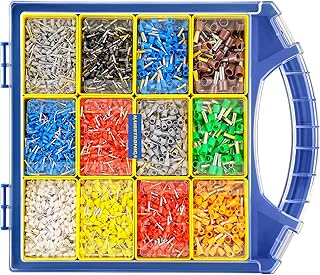haisstronica Wire Ferrules Connectors Kit - 5000PCS AWG22-7 12 Sizes Pin Terminal Ends Assorted in Package, Insulated Cord Pin Ends Ferrule Connectors Used for Crimp in Wiring Electrical Projects
