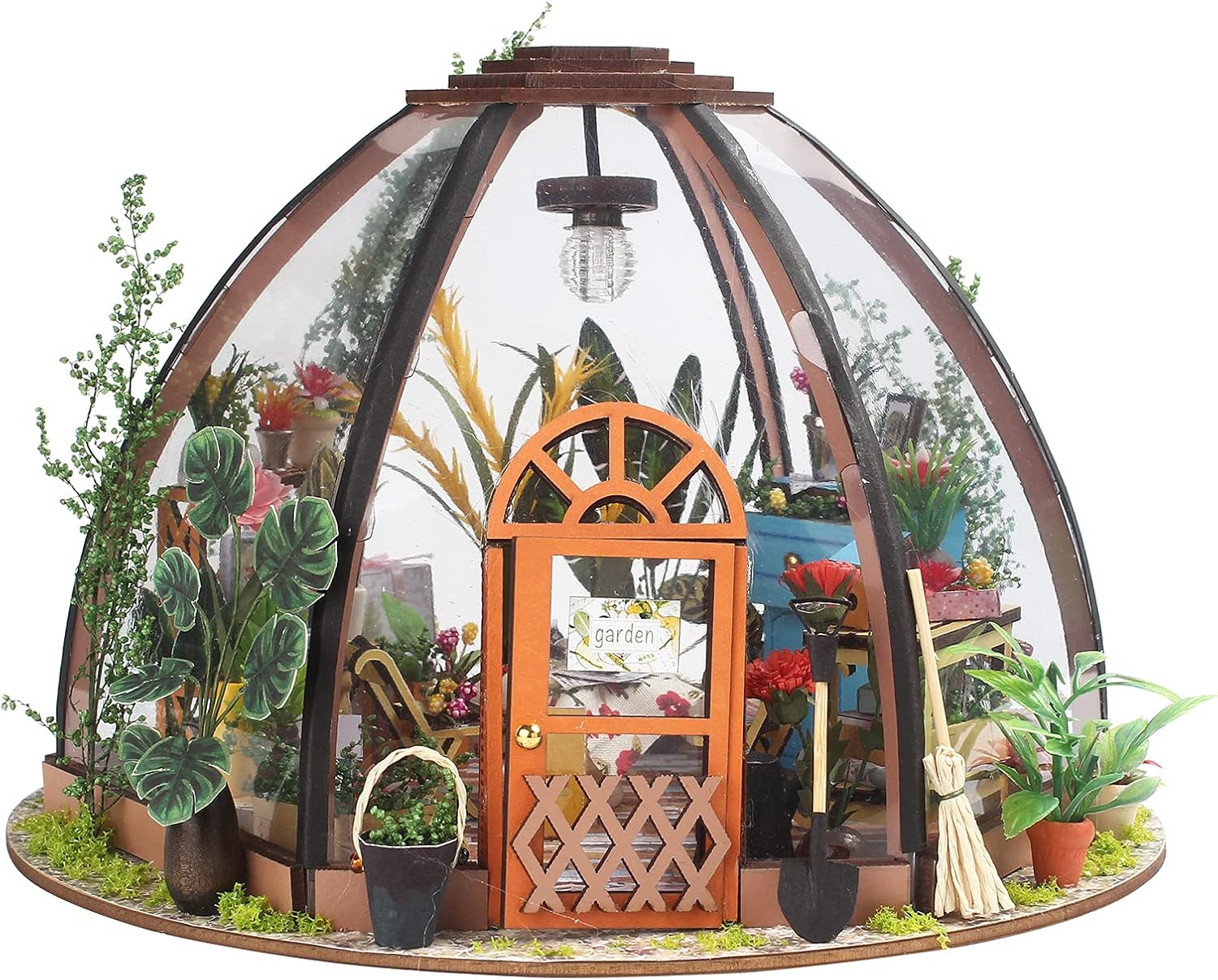 DIY Dolls House Cathys Flower House, Wooden Dollhouse Miniature 3d Greenhouse Kit Green House Handmade Dollhouse Kit Mini House Furniture Women Girls Gift Birthday Christmas Valentine