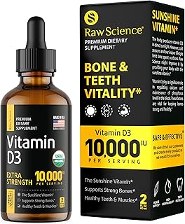Liquid Vitamin D Drops - Vitamin D3 10,000 IU for Faster Absorption - Helps Support Strong Bones & Healthy Heart - Vit D3 for Mood & Immune System Function - High Dose D3 Vitamin Sublingual - 2 fl oz